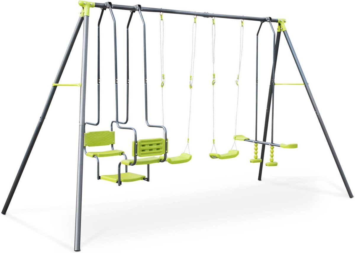 Swing set 6 plaatsen,  2 singel schommels, 1  face-to-face schommel en